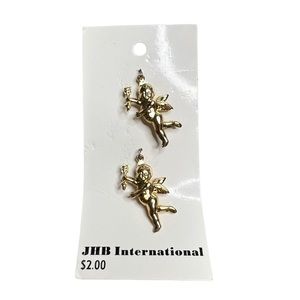 Vintage cherub gold puffy metal cherubs for crafting jewelry making earrings